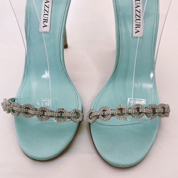Worn once Aquazzura Love Link Crystal Embellished Heels - Picture 8 of 10
